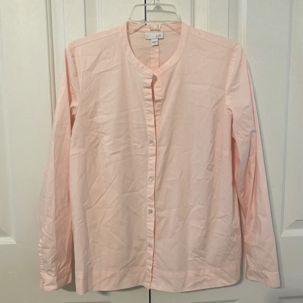 J Jill Light Pink Button Up Blouse Size Small
